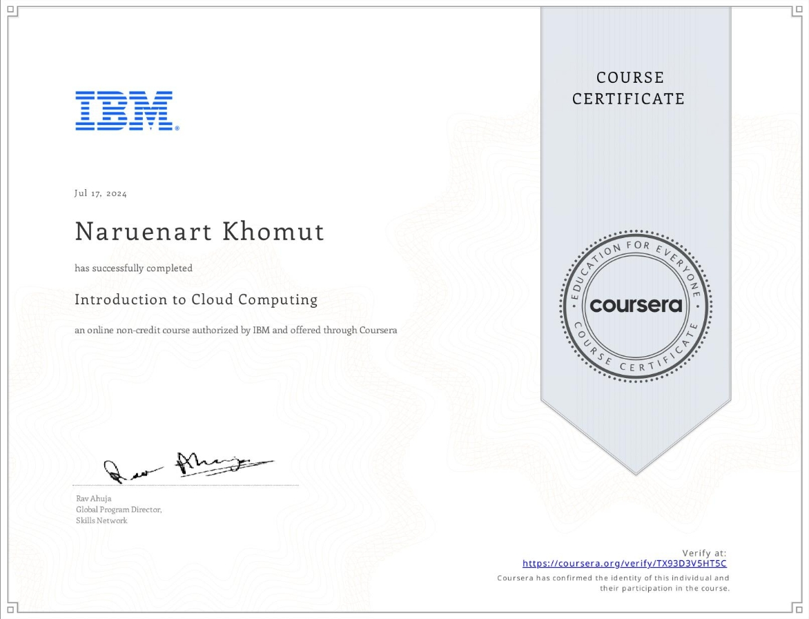 Certificate: Introduction to Cloud Computing